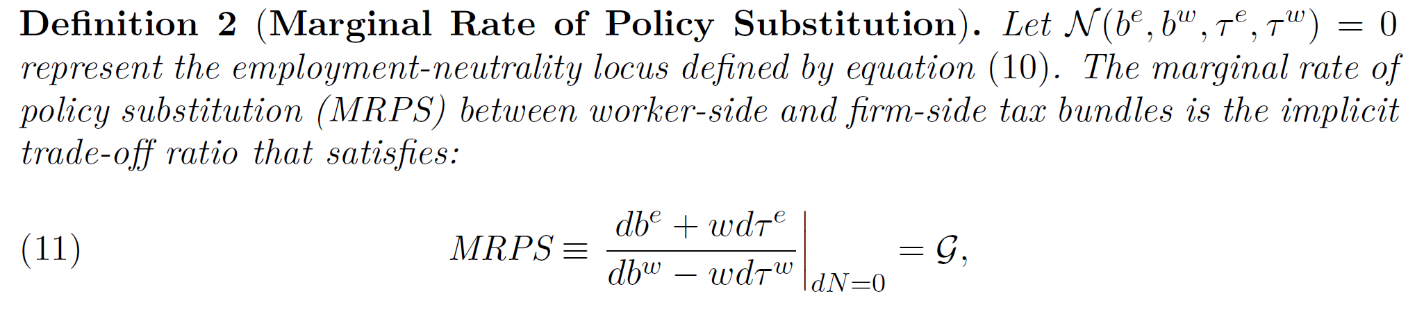 Marginal Rate of Policy Substitution